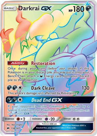 Darkrai GX (Secret) (158)/147 Secret Rare Holofoil