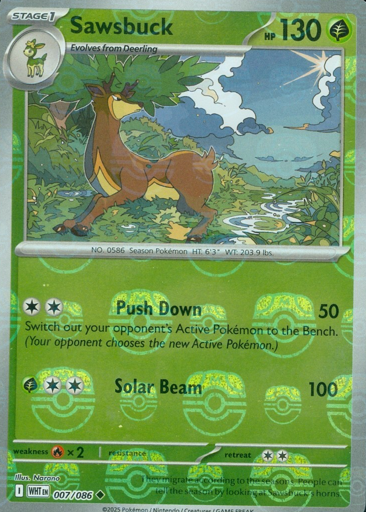 Sawsbuck (Master Ball Pattern) (7) Uncommon Holofoil