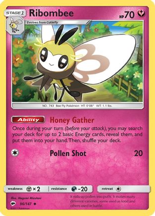 Ribombee (96)/147 Uncommon Reverse Holofoil