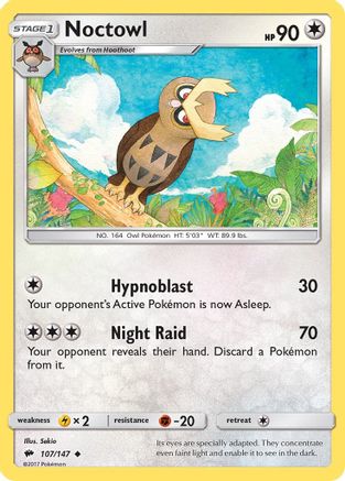 Noctowl (107)/147 Uncommon Reverse Holofoil
