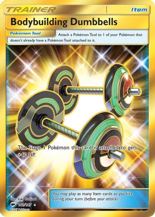 Bodybuilding Dumbbells (Secret) (161)/147 Secret Rare Holofoil