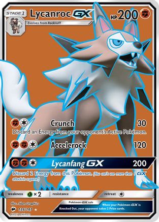 Lycanroc GX (Full Art) (136)/147 Ultra Rare Holofoil