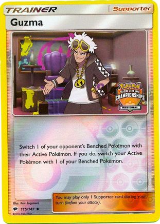 Guzma - 115/147 (Regional Championships) (115) Promo Reverse Holofoil