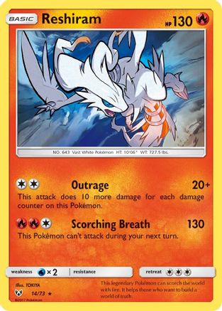 Reshiram (14)/73 Holo Rare Reverse Holofoil
