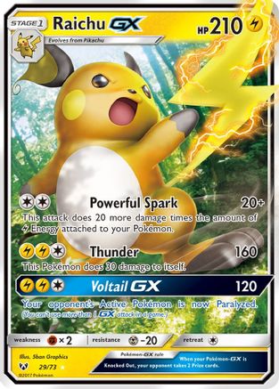 Raichu GX (29)/73 Ultra Rare Holofoil