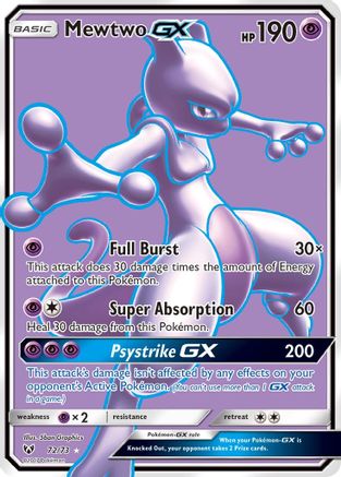 Mewtwo GX (Full Art) (72)/73 Ultra Rare Holofoil (Cabinet-NM)