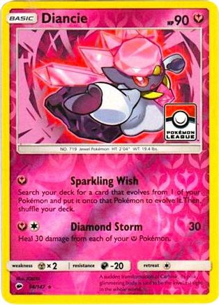 Diancie - 94/147 (Pokemon League) (94) Promo Reverse Holofoil