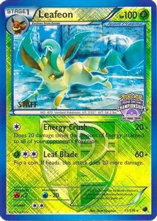 Leafeon - 11/116 (State Championships) [Staff] (11) Promo Reverse Holofoil