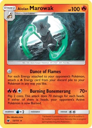 Alolan Marowak (12)/111 Holo Rare Reverse Holofoil