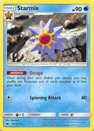 Starmie (16)/111 Rare Reverse Holofoil