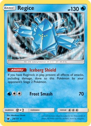 Regice (28)/111 Holo Rare Holofoil