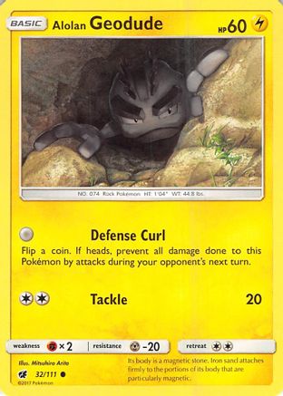Alolan Geodude (32)/111 Common Reverse Holofoil