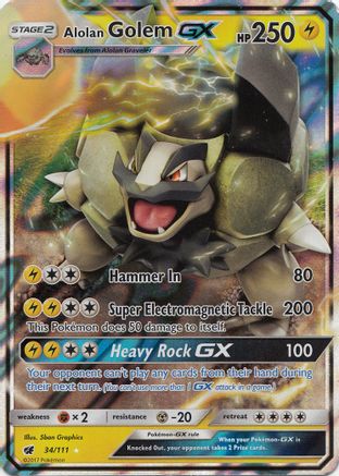 Alolan Golem GX (34)/111 Ultra Rare Holofoil