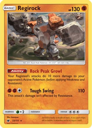 Regirock (53)/111 Rare Reverse Holofoil