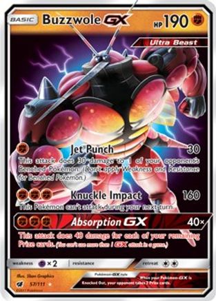 Buzzwole GX (57)/111 Ultra Rare Holofoil