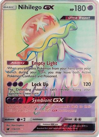 Nihilego GX (Secret) (114)/111 Secret Rare Holofoil