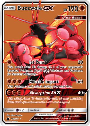 Buzzwole GX (Full Art) (104)/111 Ultra Rare Holofoil