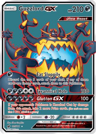 Guzzlord GX (Full Art) (105)/111 Ultra Rare Holofoil
