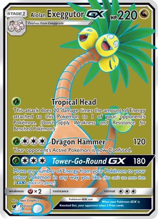 Alolan Exeggutor GX (Full Art) (107)/111 Ultra Rare Holofoil