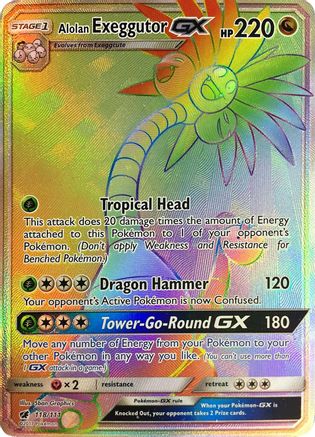 Alolan Exeggutor GX (Secret) (118)/111 Secret Rare Holofoil