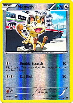 Meowth - 80/99 (Mirror Reverse Holo) (80) Promo Reverse Holofoil