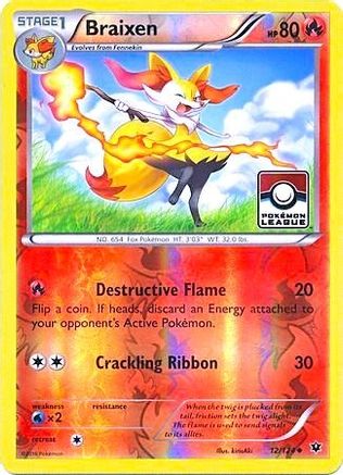 Braixen - 12/124 (Pokemon League) (12) Promo Reverse Holofoil