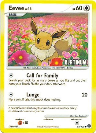 Eevee - 62/100 [Platinum] (62) Promo Reverse Holofoil