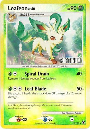 Leafeon - 24/100 [Platinum] (24) Promo Reverse Holofoil