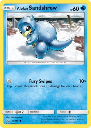 Alolan Sandshrew (28)/156 Common Reverse Holofoil