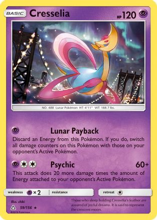 Cresselia (59)/156 Holo Rare Reverse Holofoil