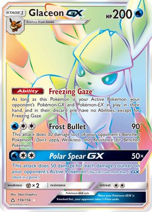 Glaceon GX (Secret Rare) (159)/156 Secret Rare Holofoil