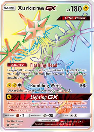 Xurkitree GX (Secret Rare) (160)/156 Secret Rare Holofoil