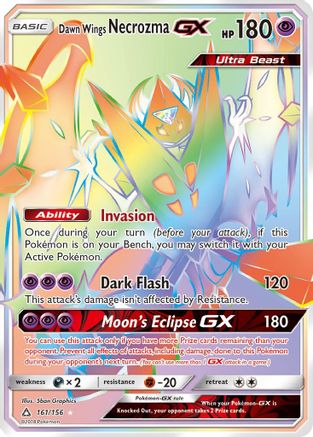 Dawn Wings Necrozma GX (Secret Rare) (161)/156 Secret Rare Holofoil