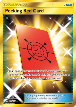 Peeking Red Card (Secret Rare) (169)/156 Secret Rare Holofoil