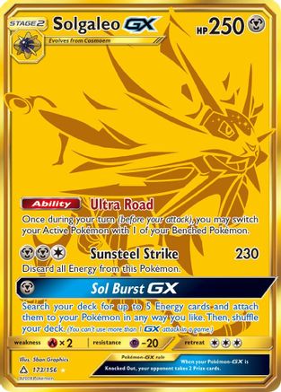 Solgaleo GX (Secret Rare) (173)/156 Secret Rare Holofoil