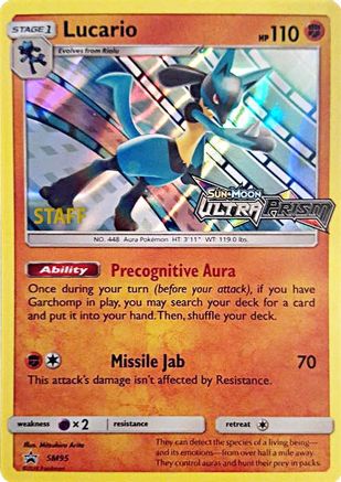 Lucario - SM95 (Prerelease) [Staff] (SM95) Promo Holofoil