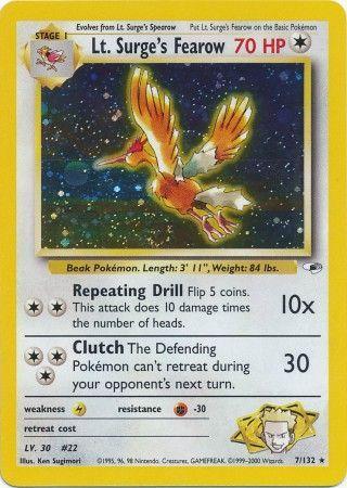 Lt. Surge's Fearow (7)/132 Holo Rare Unlimited Holofoil