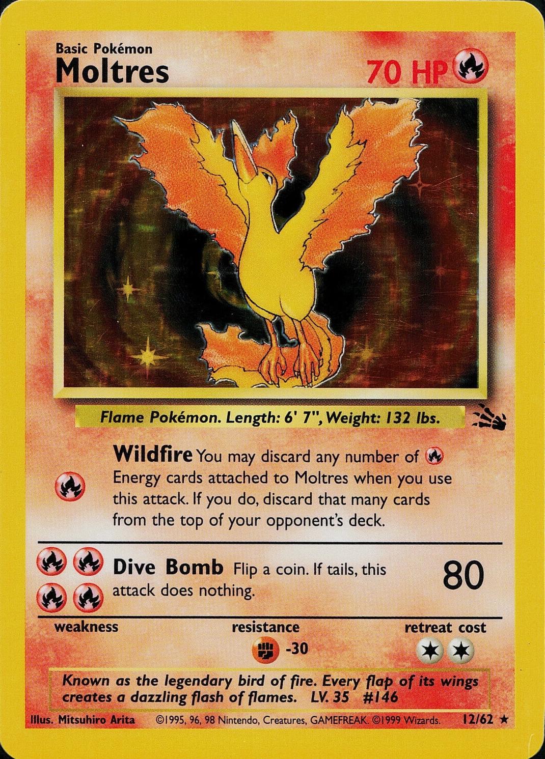 Moltres (12) (12)/62 Holo Rare Unlimited Holofoil
