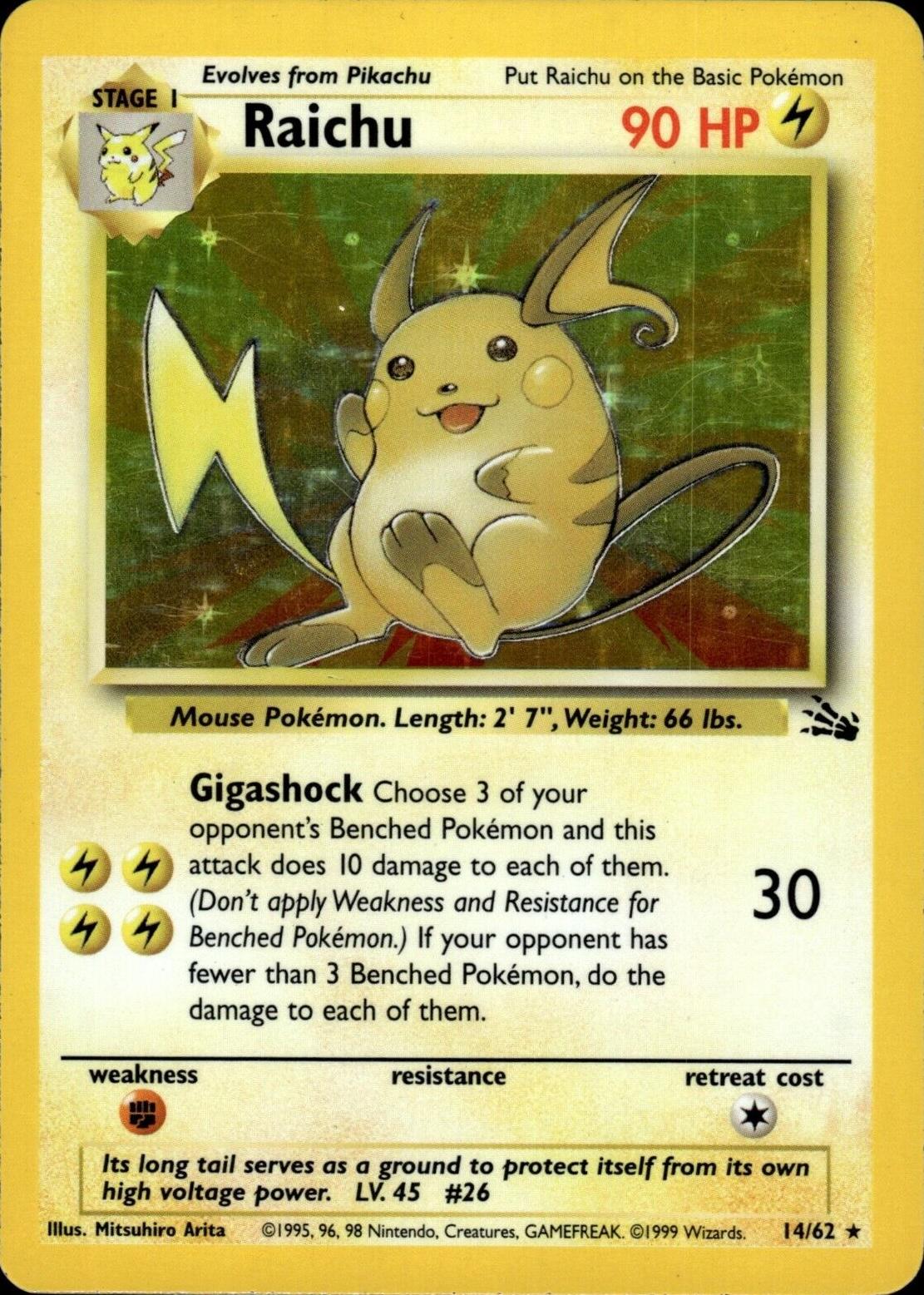Raichu (14) (14)/62 Holo Rare Unlimited Holofoil