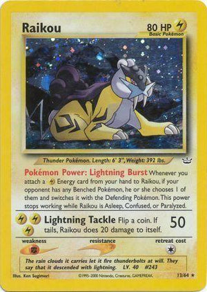 Lightly Played Raikou #13 Neo Revelation Unlimited Holofoil (Cabinet-LP)