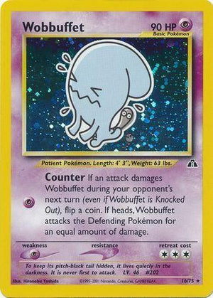 Heavily Played Wobbuffet (16) (16)/75 Holo Rare Unlimited Holofoil (Cabinet-HP)