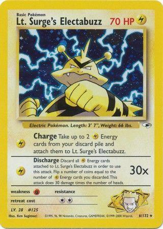Lt. Surge's Electabuzz (6) (6)/132 Holo Rare Unlimited Holofoil