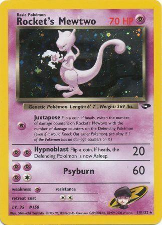 Rocket's Mewtwo (14)/132 Holo Rare Unlimited Holofoil