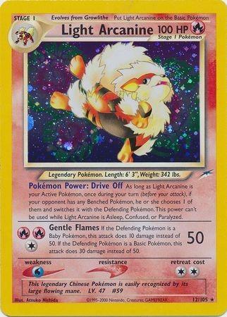 Light Arcanine (12)/105 Holo Rare Unlimited Holofoil
