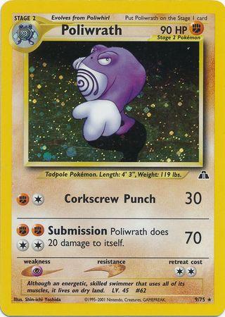 Poliwrath (9) (9)/75 Holo Rare Unlimited Holofoil