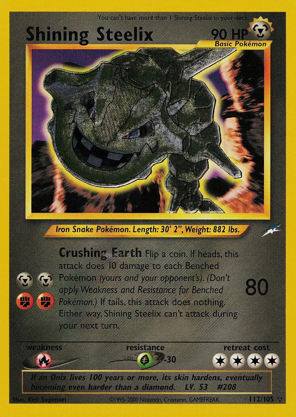 Shining Steelix (112)/105 Secret Rare Unlimited Holofoil