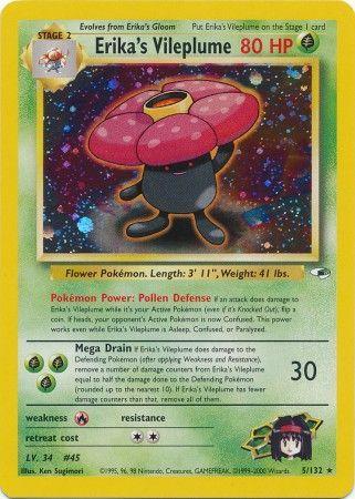 Erika's Vileplume (5)/132 Holo Rare Unlimited Holofoil