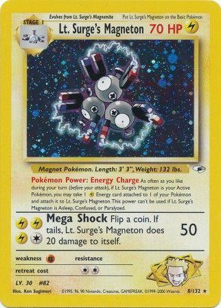Lt. Surge's Magneton (8)/132 Holo Rare Unlimited Holofoil
