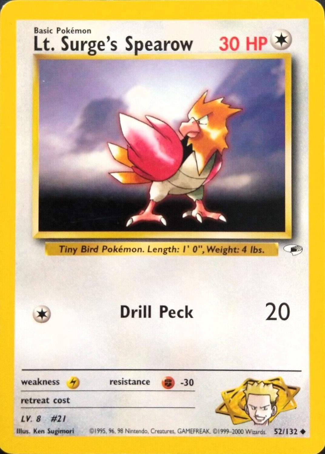 Lt. Surge's Spearow (52) (52)/132 Uncommon Unlimited