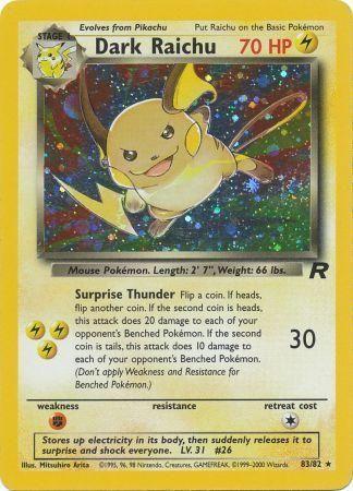 Dark Raichu (83)/82 Secret Rare Unlimited Holofoil